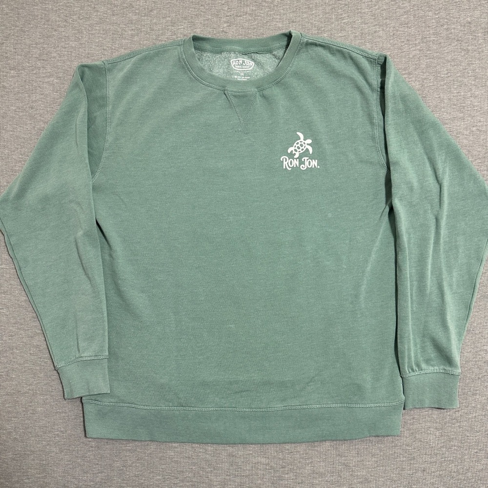 Ron Jon Surf Shop Disney Springs Sweatshirt Sage Green Turtle Graphic Mens 2XL
